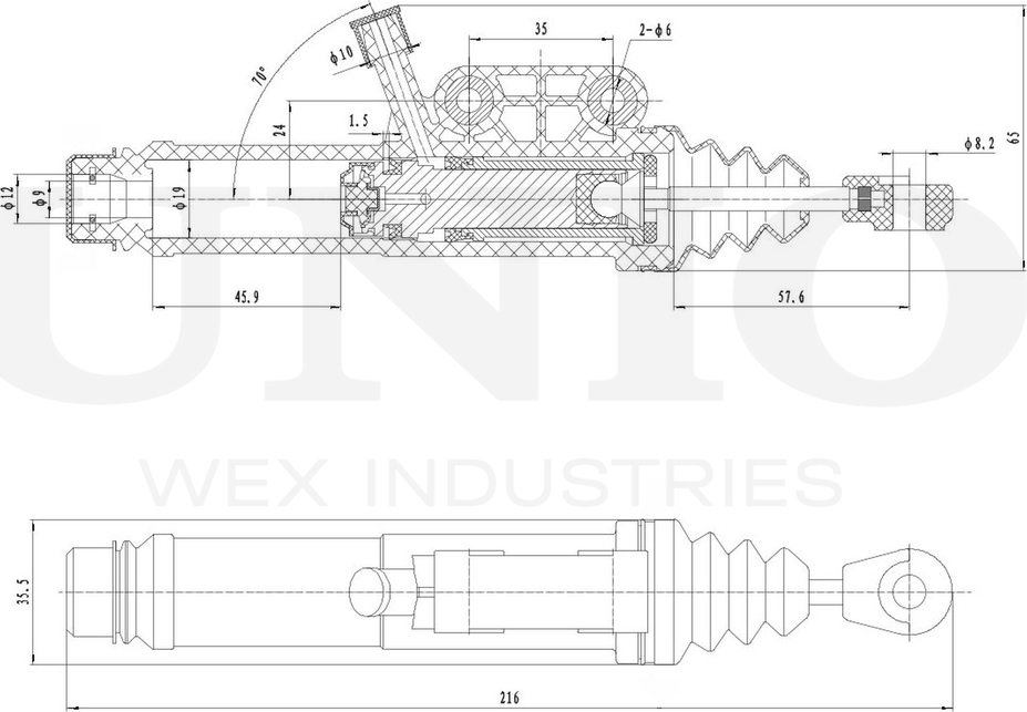 Цилиндр сцепления главный (Unio). Артикул BRC-10010