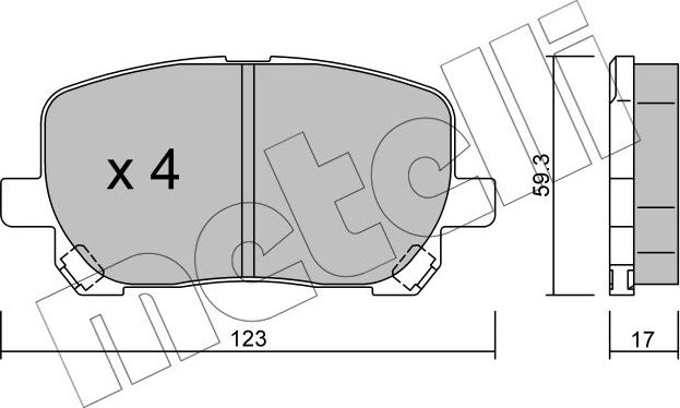 Тормозные колодки Metelli. Артикул 22-0427-0