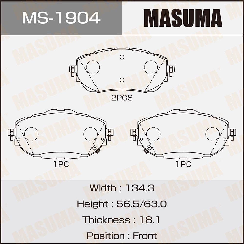 Тормозные колодки Masuma. Артикул MS-1904