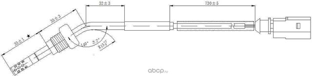 Датчик температуры выхлопных газов SEAT Ibiza IV (2010>) SKODA Fabia II (2010-2014) VW Polo V (2009> (Magtechnic). Артикул mag0193og