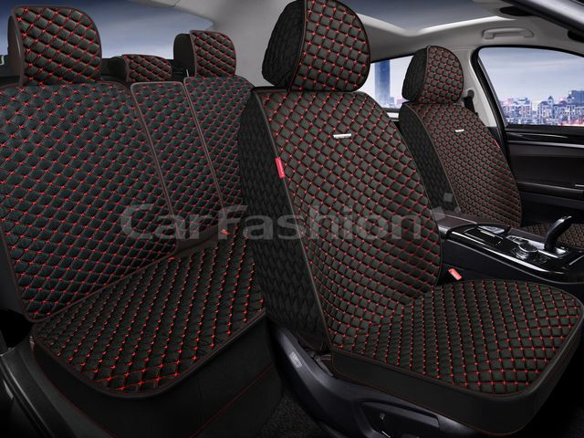 Накидки универсальные CarFashion Rancho Plus для авто, цвет Черный/Черный/Красный. Артикул 27355