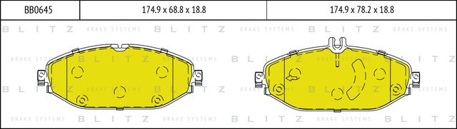 Колодки тормозные дисковые передние (Blitz). Артикул BB0645
