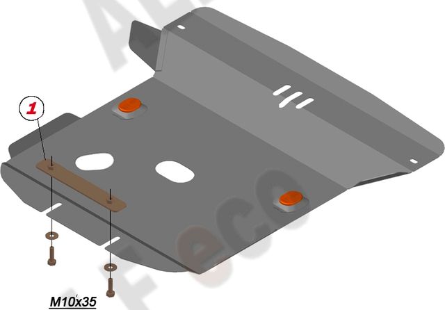 Защита алюминиевая Alfeco для картера SsangYong Kyron 2005-2015. Артикул ALF.21.03al