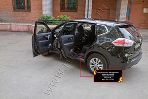 Накладки Русская Артель на внутренние пороги дверей для Nissan X-Trail T32 рестайлинг 2015-2018, 2019-2025. Артикул NN-152302