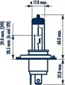 Лампа H4 RP 50 12V 6055W P43t-38 NVA C1 (Narva). Артикул 48861