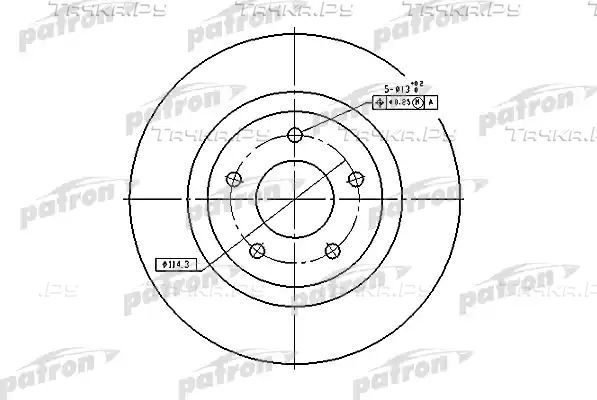 Тормозной диск Patron передний для Peugeot 4008 2012-2017. Артикул PBD7006