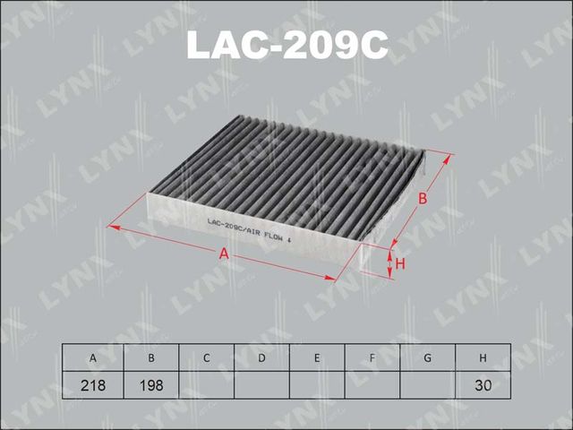 Салонный фильтр LYNXauto для Nissan Almera Tino I 2000-2006. Артикул LAC-209C