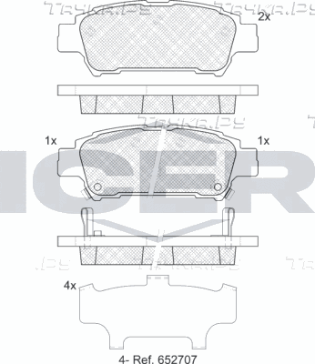 Тормозные колодки Icer задние для Toyota ISis I 2004-2014. Артикул 181608