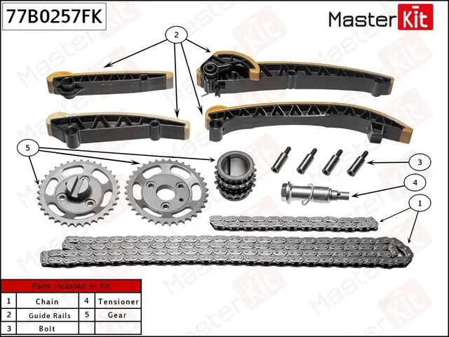 Комплект цепи ГРМ MB OM 642 C218/W212/X164/W251/W222/W639 co звездочками (Master KIT). Артикул 77B0257FK
