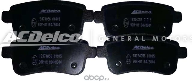 Тормозные колодки ACDelco задние для Renault Scenic III 2009-2016. Артикул 19374056