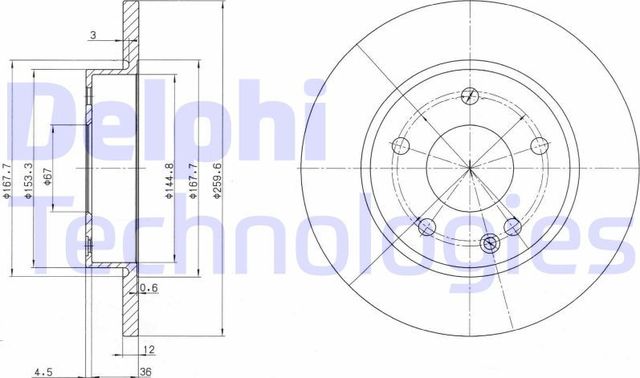 Тормозной диск Delphi. Артикул BG3394