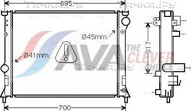 Радиатор охлаждения двигателя AVA ** CLEVER FIT ** для Chrysler 300C I 2004-2012. Артикул CR2138
