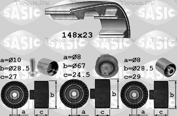 Ремень ГРМ с роликами (комплект) Sasic для Audi A1 I (8X) 2012-2012. Артикул 1756074