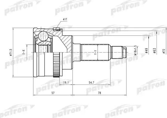 Шрус наружный (граната) Patron. Артикул PCV3987