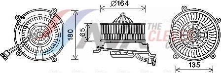 Вентилятор, мотор печки (отопителя) салона AVA. Артикул MS8674
