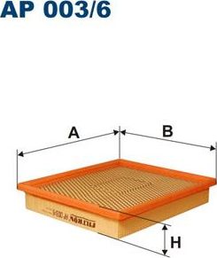 Воздушный фильтр Filtron для Chrysler Sebring II 2007-2007. Артикул AP 003/6