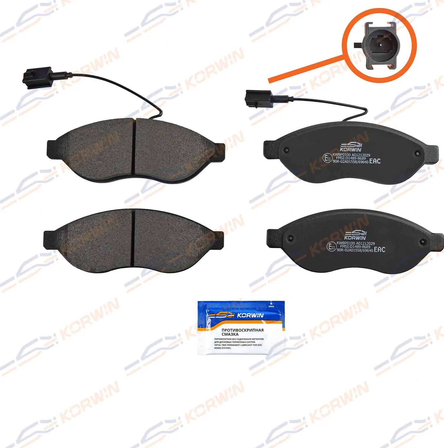 Колодки тормозные перед. Citroen Jumper 06-/Fiat Ducato (250) 06-/Boxer 06 (Korwin). Артикул KWBP0100