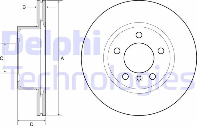 Тормозной диск Delphi передний для BMW 4 F32/F33/F36 2013-2026. Артикул BG4645C