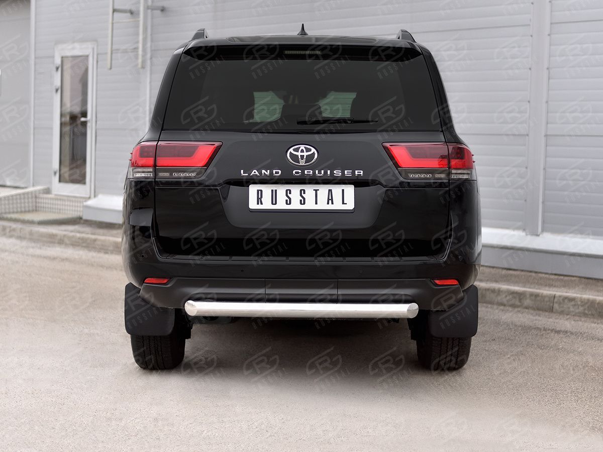 Защита RusStal заднего бампера d75 дуга для Toyota Land Cruiser 300 2021-2026. Артикул TLCZ-003789