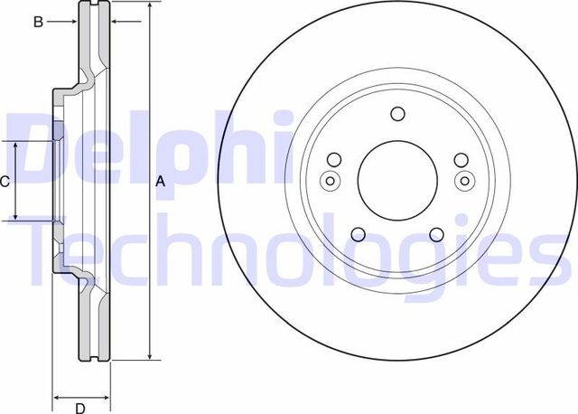 Тормозной диск Delphi задний для Audi A7 II (4K) 2017-2026. Артикул BG9339C