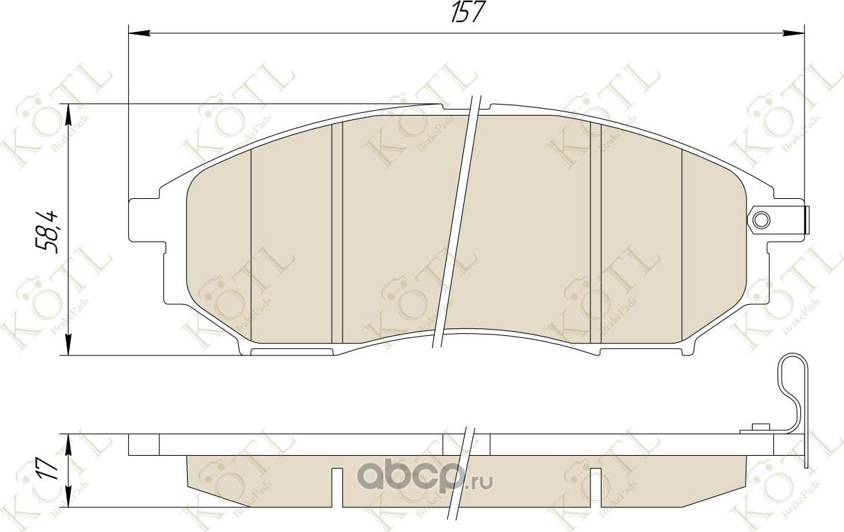 Колодки тормозные дисковые передние к-т NISSAN  INFINITI  RENAULT (Kotl) Kotl. Артикул 3392kt