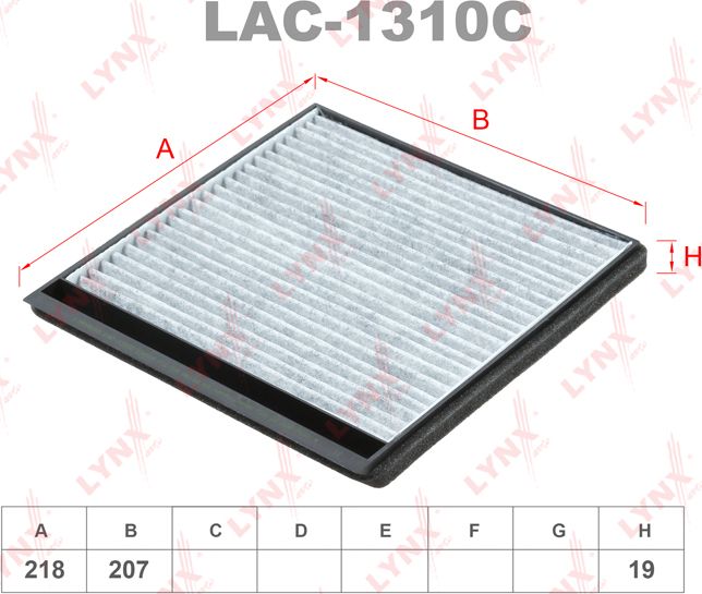 Салонный фильтр LYNXauto. Артикул LAC-1310C