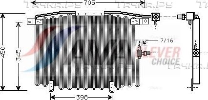 Радиатор кондиционера (конденсатор) AVA (алюминий). Артикул AI5115