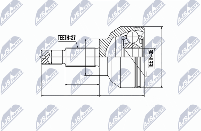 Шрус наружный (граната) NTY для Renault Laguna II 2001-2007. Артикул NPZ-RE-019