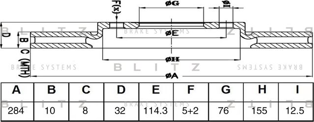 Диск тормозной задний (Blitz). Артикул BS0684