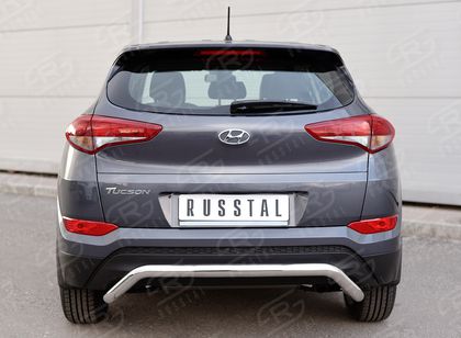 Защита РусCталь заднего бампера d63 волна под машину для Hyundai Tucson III 2015-2018. Артикул HTZ-002240
