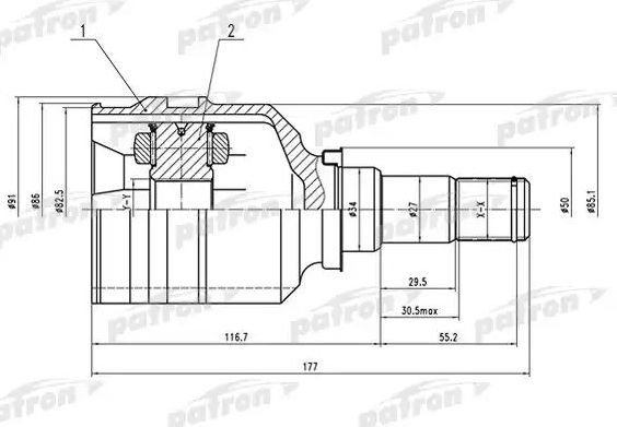 Шрус внутренний (граната) Patron. Артикул PCV1575