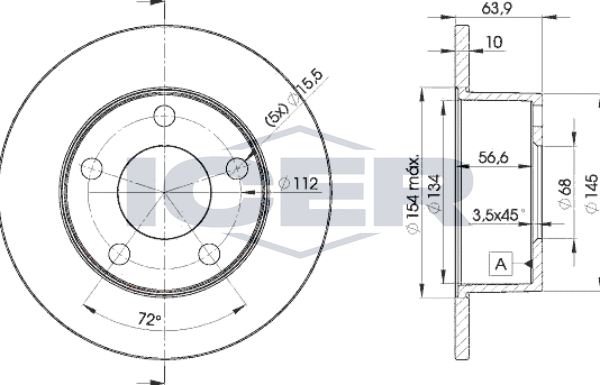 Тормозной диск Icer. Артикул 78BD4060-2
