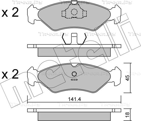 Тормозные колодки Metelli передние для Ford Fiesta II 1989-1995. Артикул 22-0073-0
