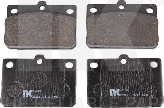 Тормозные колодки NK для Toyota Corolla E30, E40, E50, E60 1972-1980. Артикул 224501