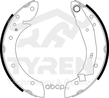 Колодки тормозные барабанные (Tyren). Артикул TYR1410281