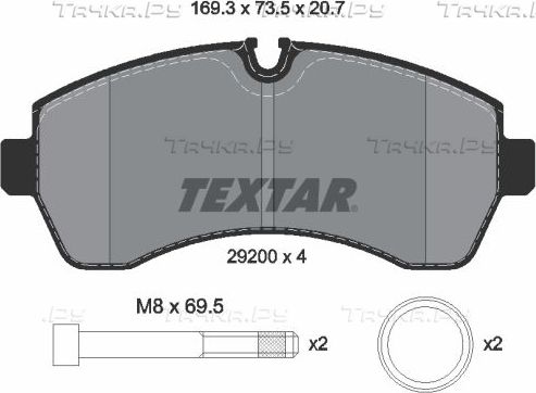 Тормозные колодки Textar Q+. Артикул 2920006