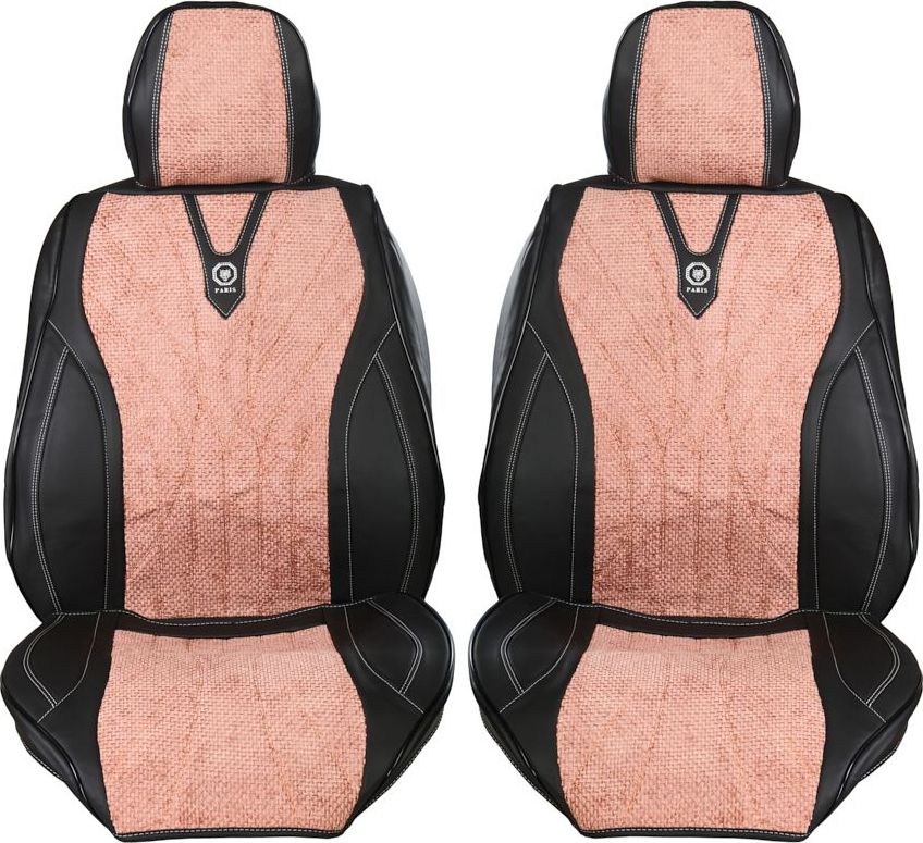 Накидки Seintex каркасные на сидения со вставкой из ткани (Париж), цвет Черный/вставка караловая. Артикул 317957