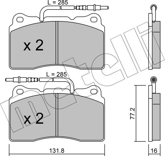 Тормозные колодки Metelli. Артикул 22-0288-2