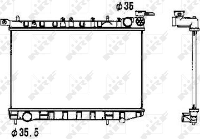 Радиатор охлаждения двигателя NRF для Nissan Almera N15 1995-1998. Артикул 53341