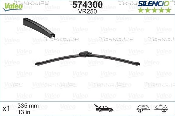 Щетка стеклоочистителя (дворник) Valeo задняя для Skoda Fabia II 2006-2014. Артикул 574300