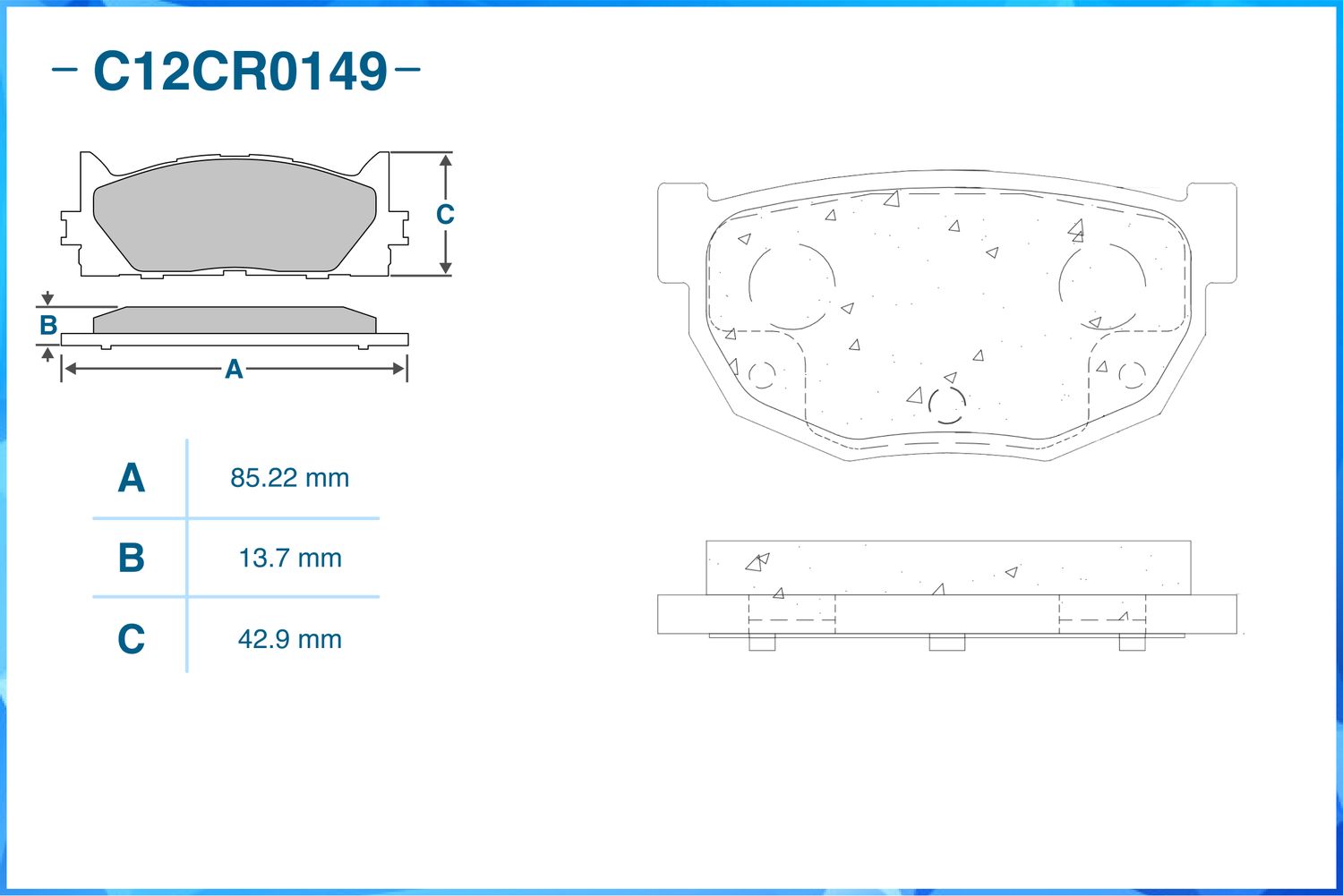 Колодки тормозные задние (Low Metallic) (Cworks). Артикул C12CR0149