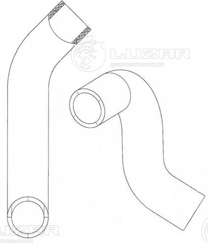 Патрубок радиатора (системы охлаждения) Luzar (MVG (кремнийорганический каучук)) для ГАЗ Валдай 2010-2026. Артикул LPK 0304s