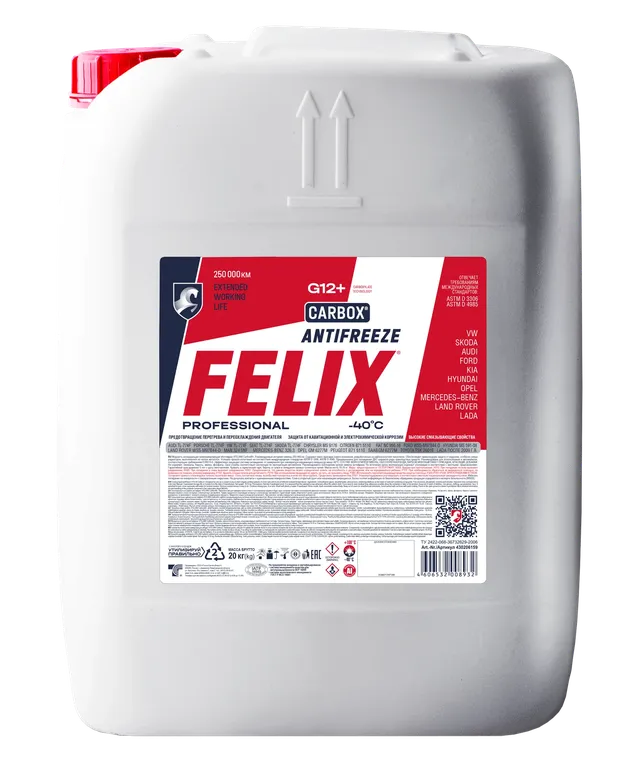 Антифриз FELIX CARBOX G12+ красный в п/э кан.20кг Felix. Артикул 430206159