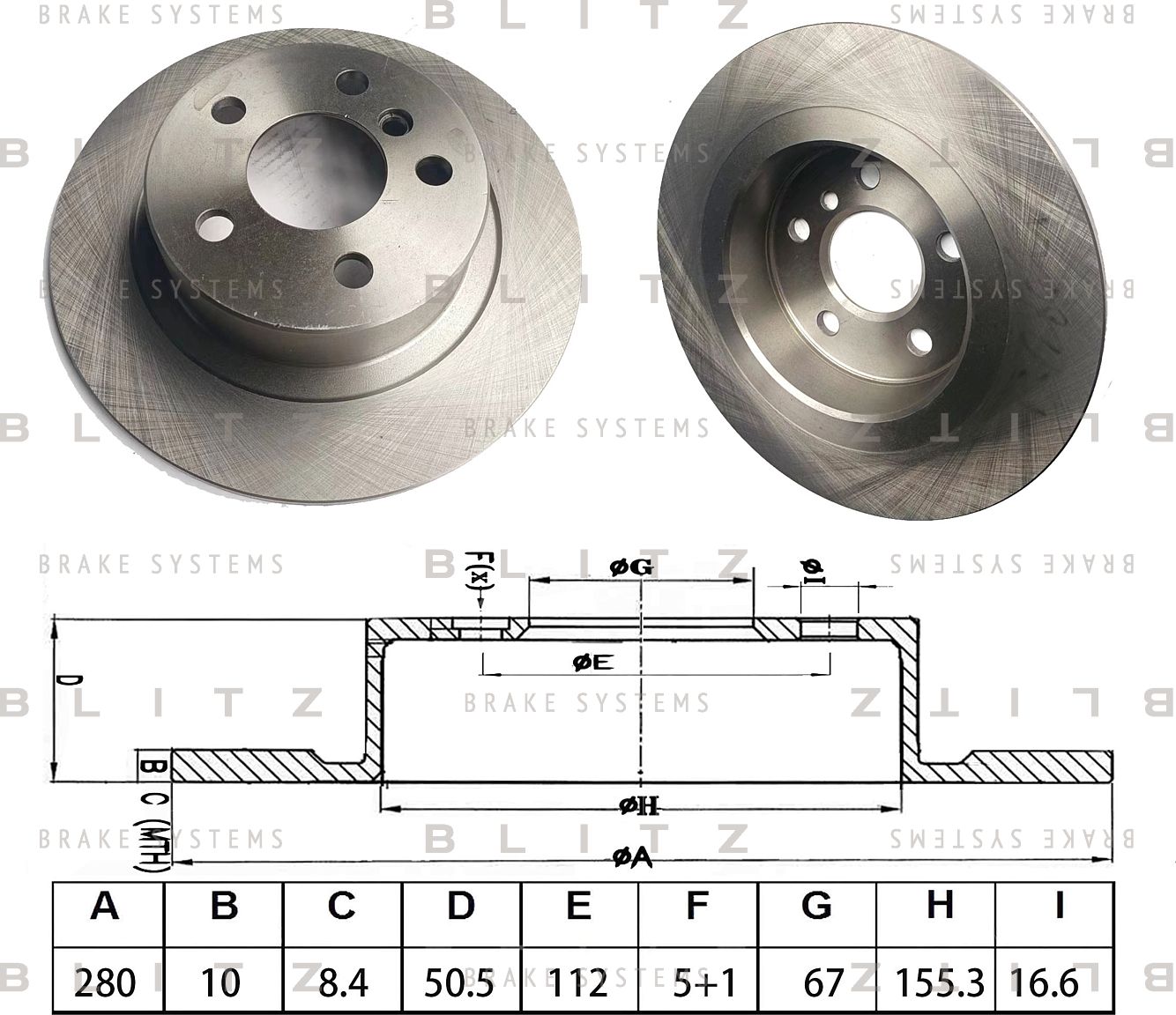 Диск тормозной (Blitz). Артикул BS0698