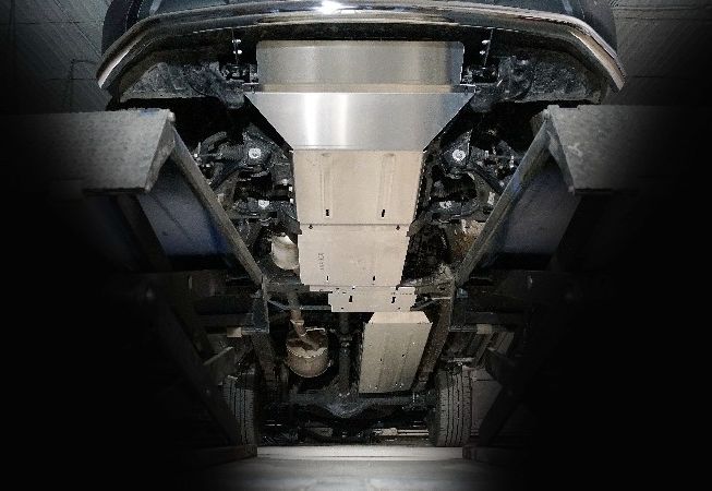 Защита алюминиевая ТСС (4 мм) для картера, переднего моста, КПП, РК, бака JAC T9 4WD (дизель) 2024-2026. Артикул ZKTCC00716K