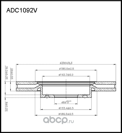 Диск тормозной HYUNDAI Sonata NF,Tucson (06-),i40 KIA Sportage (10-) передний (1 (Allied Nippon). Артикул ADC1092V