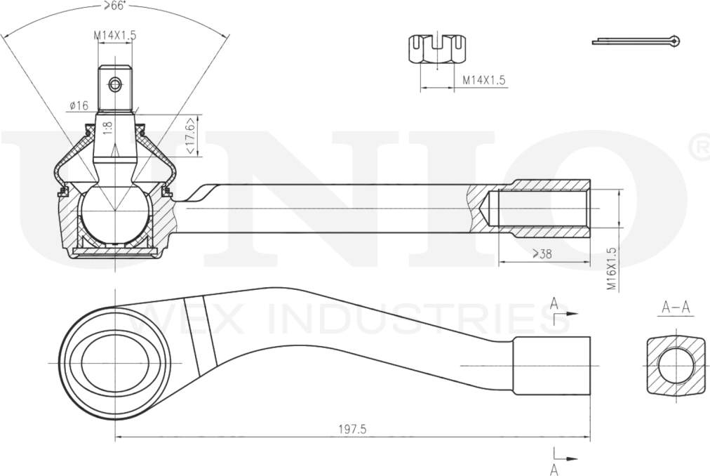 Наконечник рулевой тяги (Unio). Артикул SSP-10144