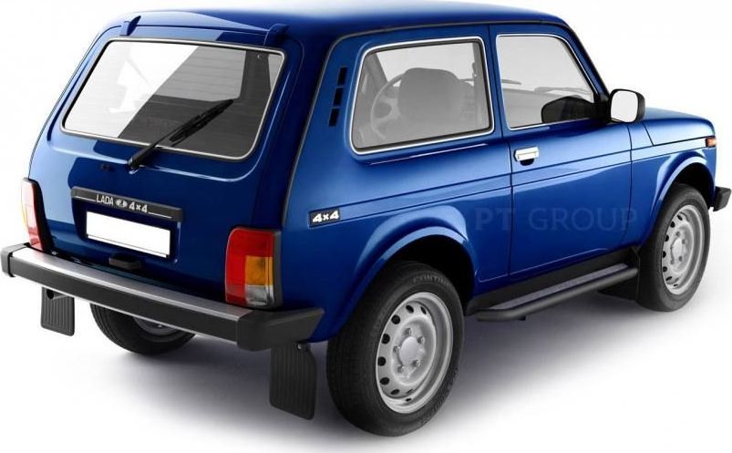 Защита PT Group порогов с алюминиевой площадкой d=51 мм ШАГРЕНЬ (ППК) ВАЗ 2121, Lada 4х4 Urban 1995-2020. Артикул LNI330302