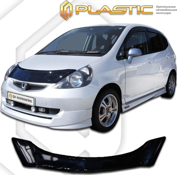 Дефлектор СА Пластик для капота (Classic черный) Honda Jazz 2001-2007. Артикул 2010010104221