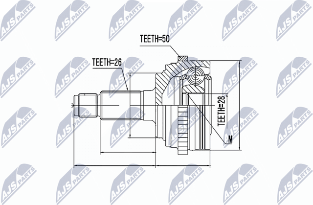 Шрус наружный (граната) NTY для Honda Civic VII 2001-2005. Артикул NPZ-HD-036